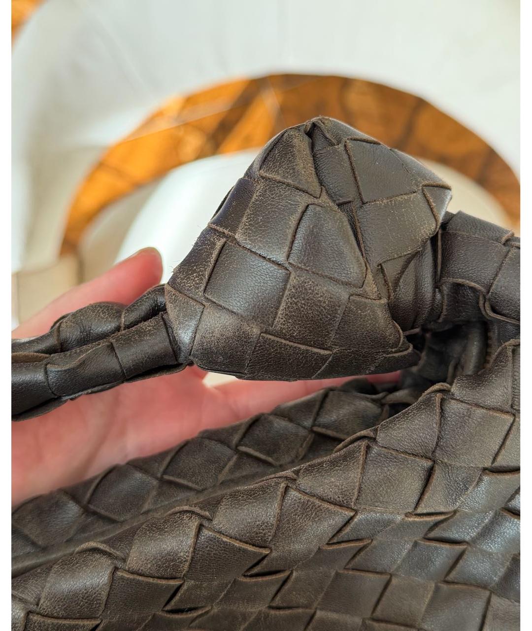 BOTTEGA VENETA Коричневая кожаная сумка с короткими ручками, фото 5