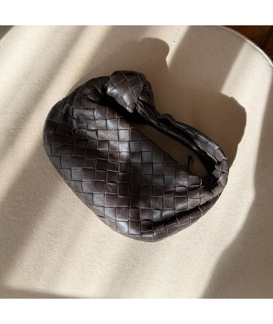 BOTTEGA VENETA Коричневая кожаная сумка с короткими ручками, фото 7