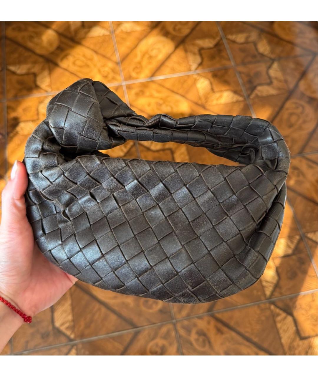 BOTTEGA VENETA Коричневая кожаная сумка с короткими ручками, фото 3