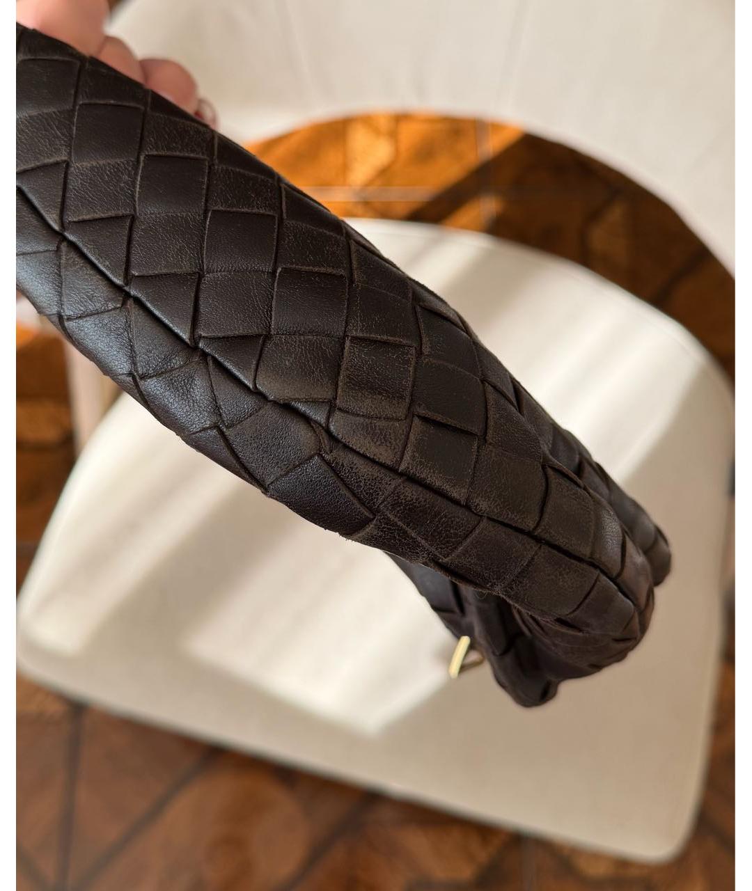 BOTTEGA VENETA Коричневая кожаная сумка с короткими ручками, фото 4