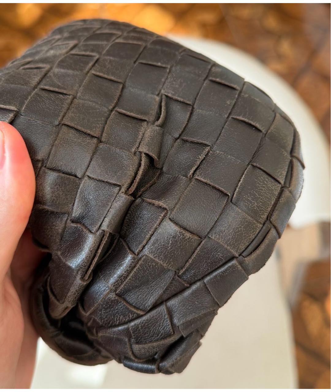 BOTTEGA VENETA Коричневая кожаная сумка с короткими ручками, фото 6