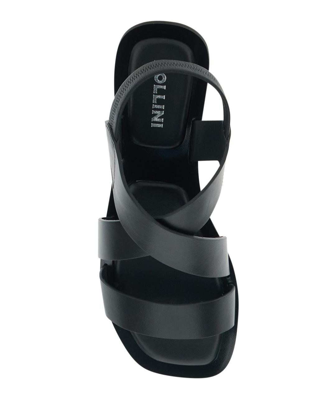 POLLINI Черные кожаные сандалии, фото 4