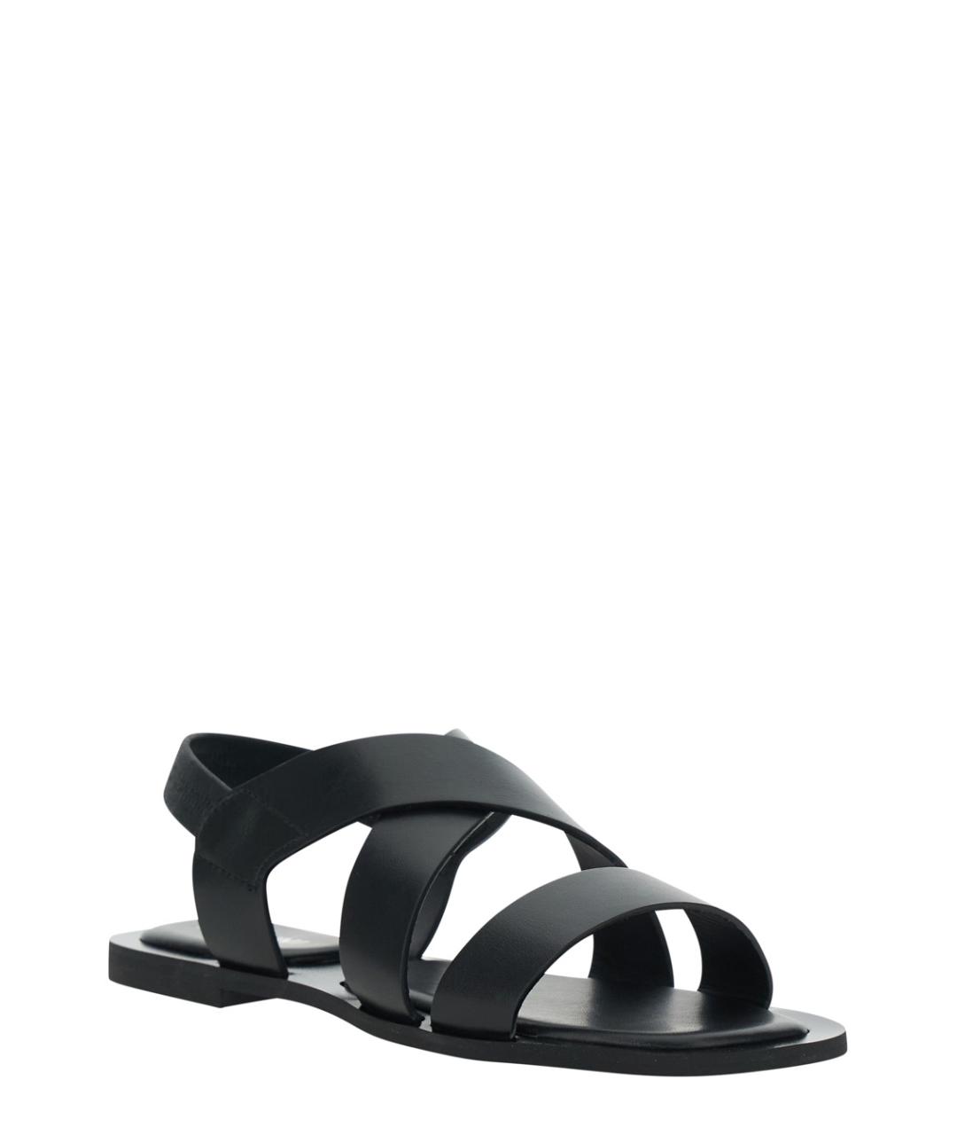 POLLINI Черные кожаные сандалии, фото 2