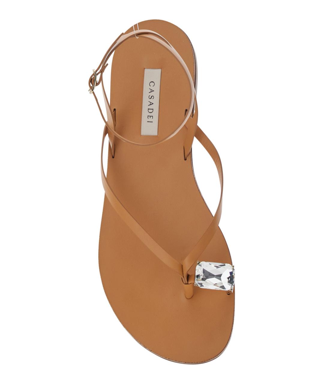 CASADEI Коричневые кожаные сандалии, фото 3