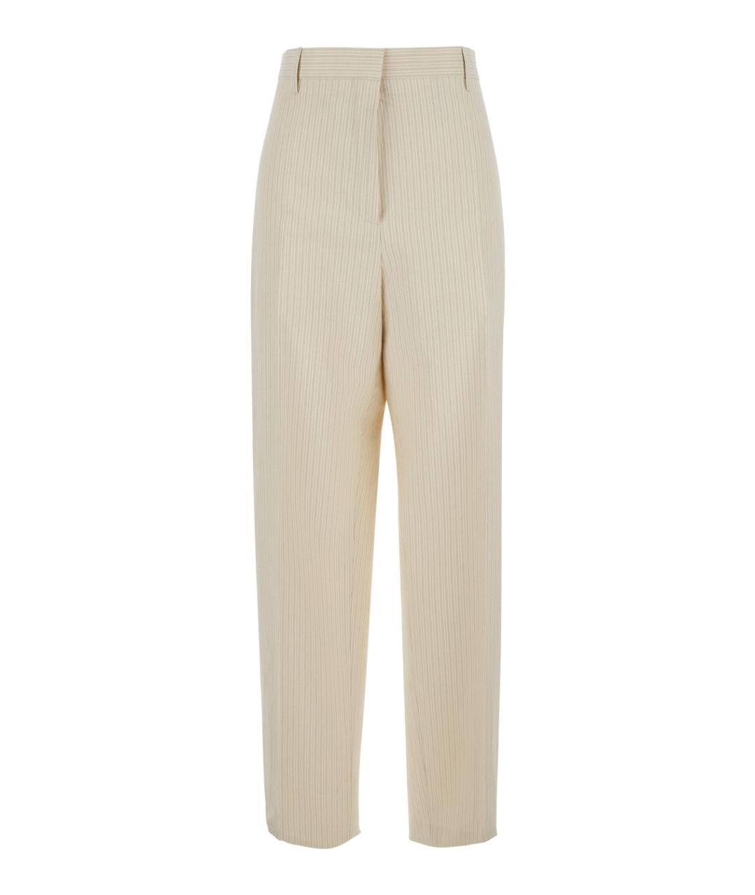 DRIES VAN NOTEN Бежевые прямые брюки, фото 1