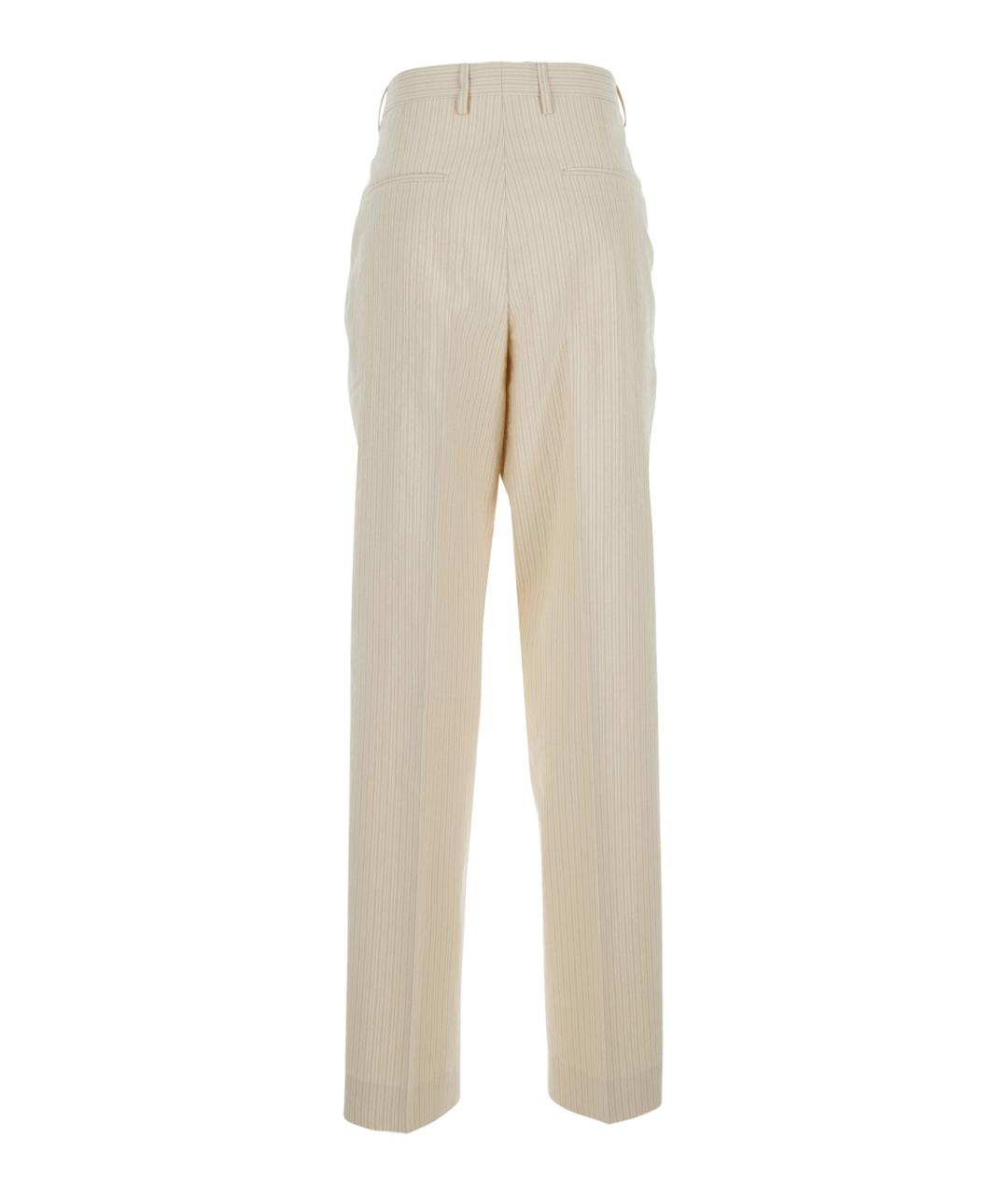 DRIES VAN NOTEN Бежевые прямые брюки, фото 2