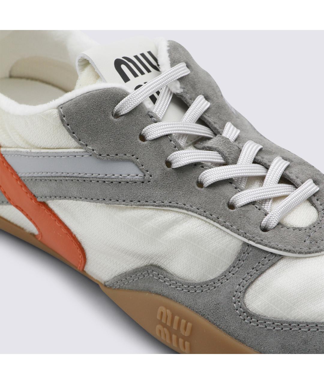 MIU MIU Белые замшевые кроссовки, фото 4