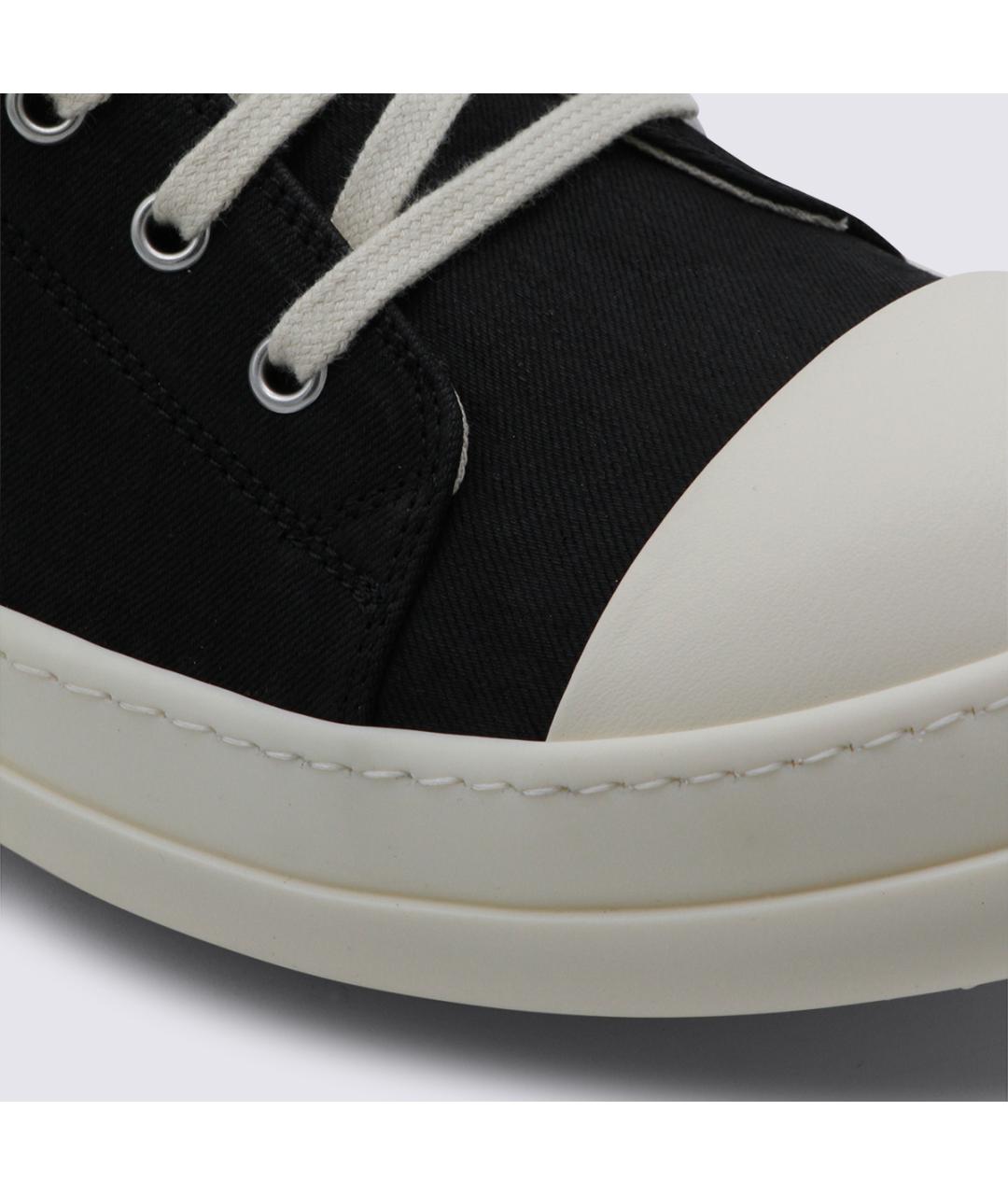 RICK OWENS DRKSHDW Черные текстильные низкие кроссовки / кеды, фото 4