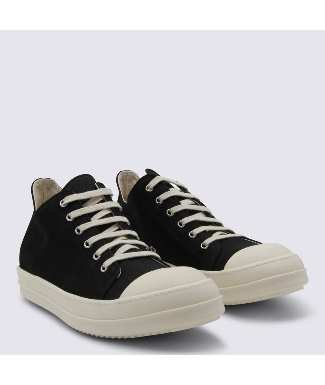 RICK OWENS DRKSHDW Черные текстильные низкие кроссовки / кеды, фото 2