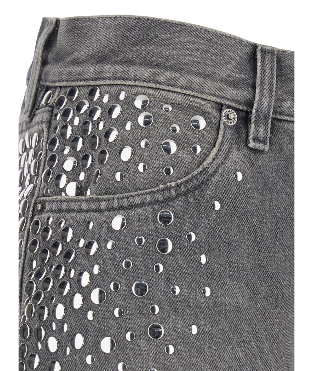GOLDEN GOOSE DELUXE BRAND Серые хлопковые прямые джинсы, фото 3