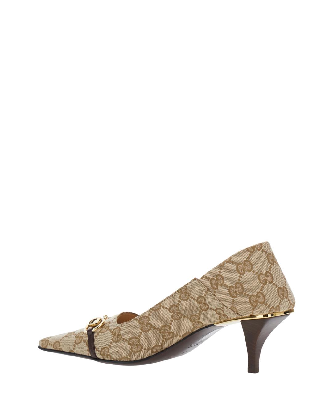 GUCCI Бежевые текстильные туфли, фото 3