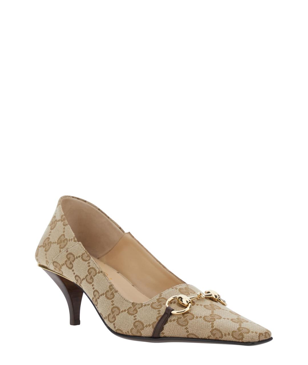 GUCCI Бежевые текстильные туфли, фото 2