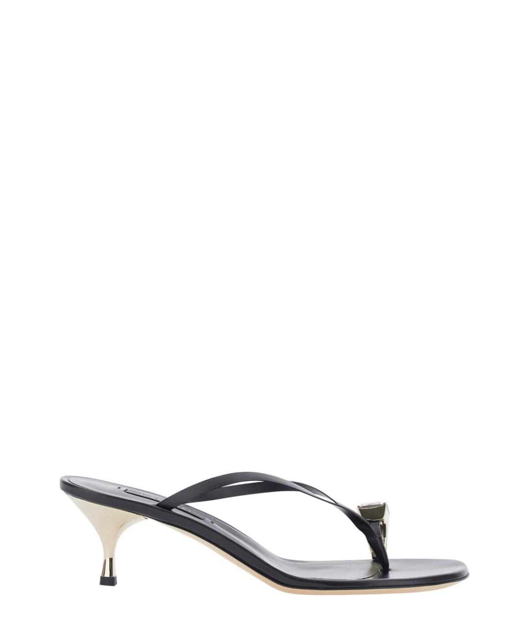 CASADEI Черные кожаные босоножки, фото 1