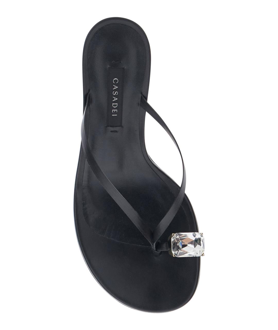 CASADEI Черные кожаные босоножки, фото 4