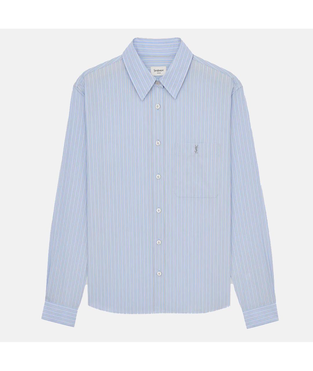 SAINT LAURENT Голубая хлопковая рубашка, фото 3