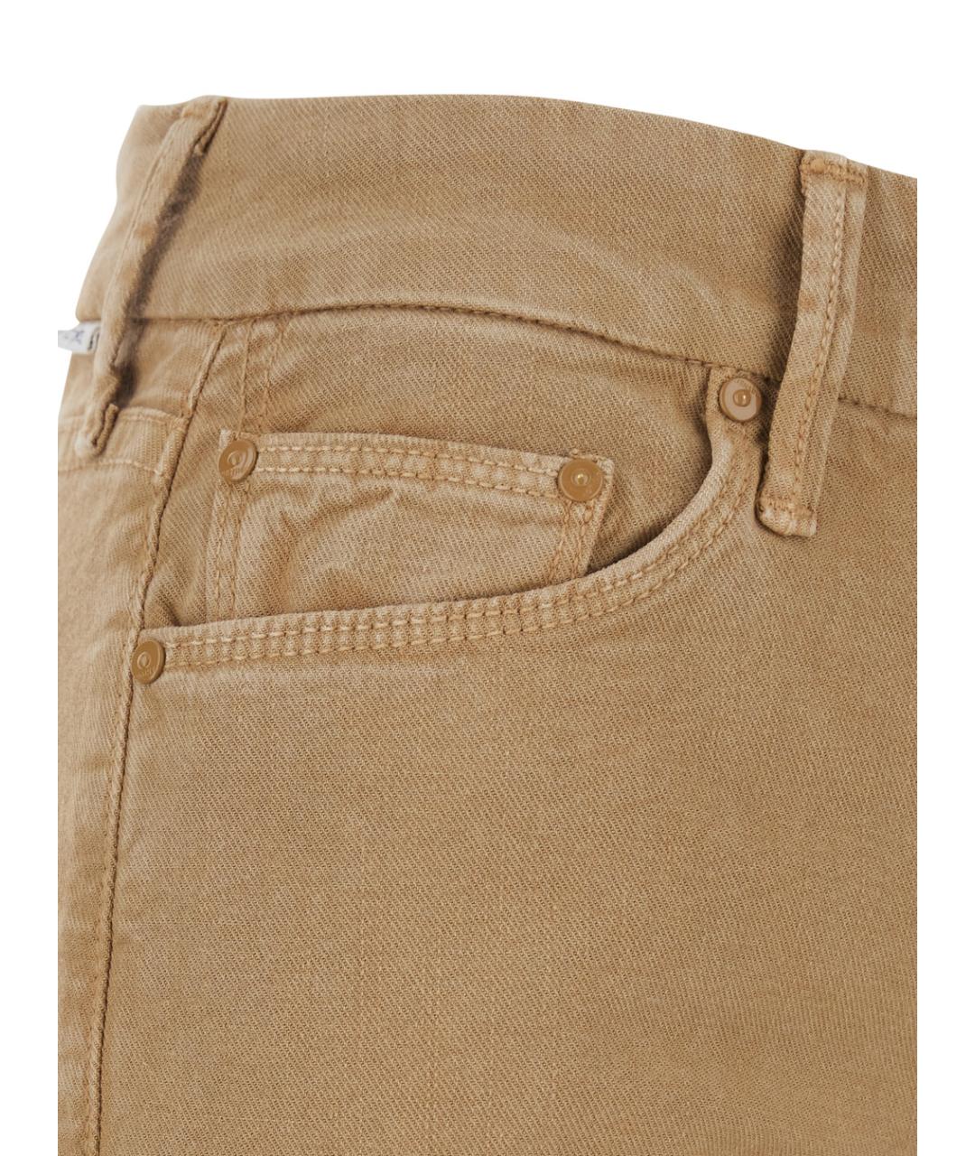 MOTHER Коричневые хлопковые прямые джинсы, фото 3