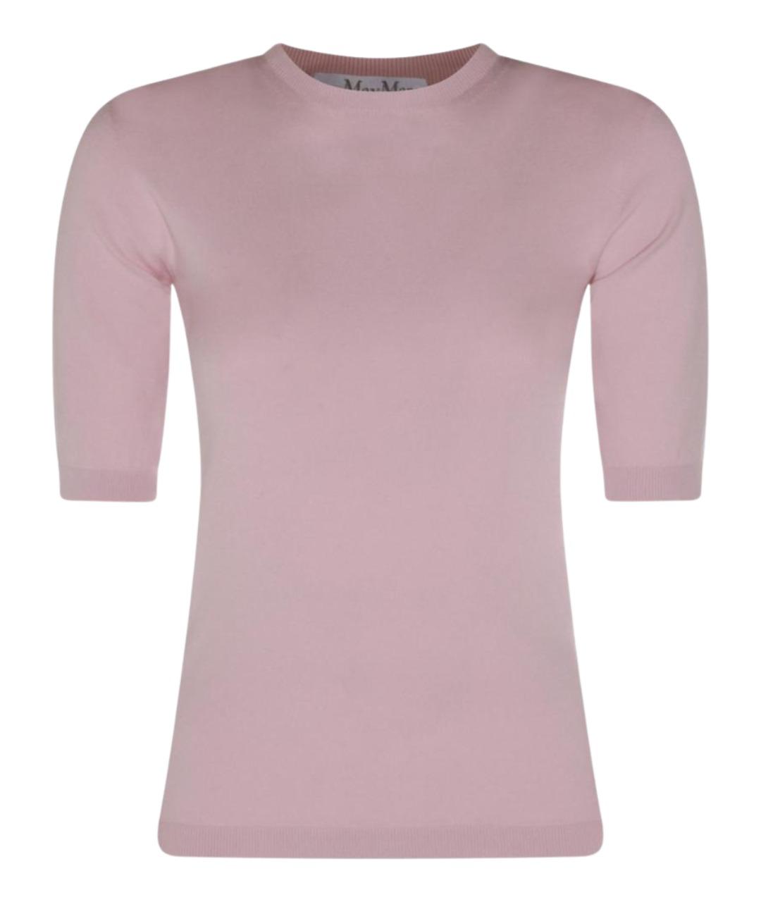 MAX MARA Розовая вискозная футболка, фото 1