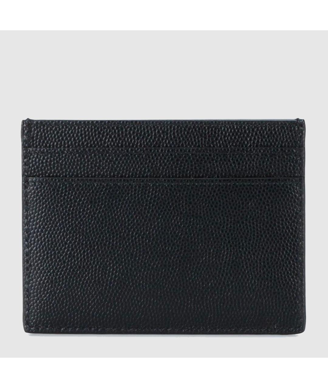 SAINT LAURENT Черный кожаный кардхолдер, фото 2