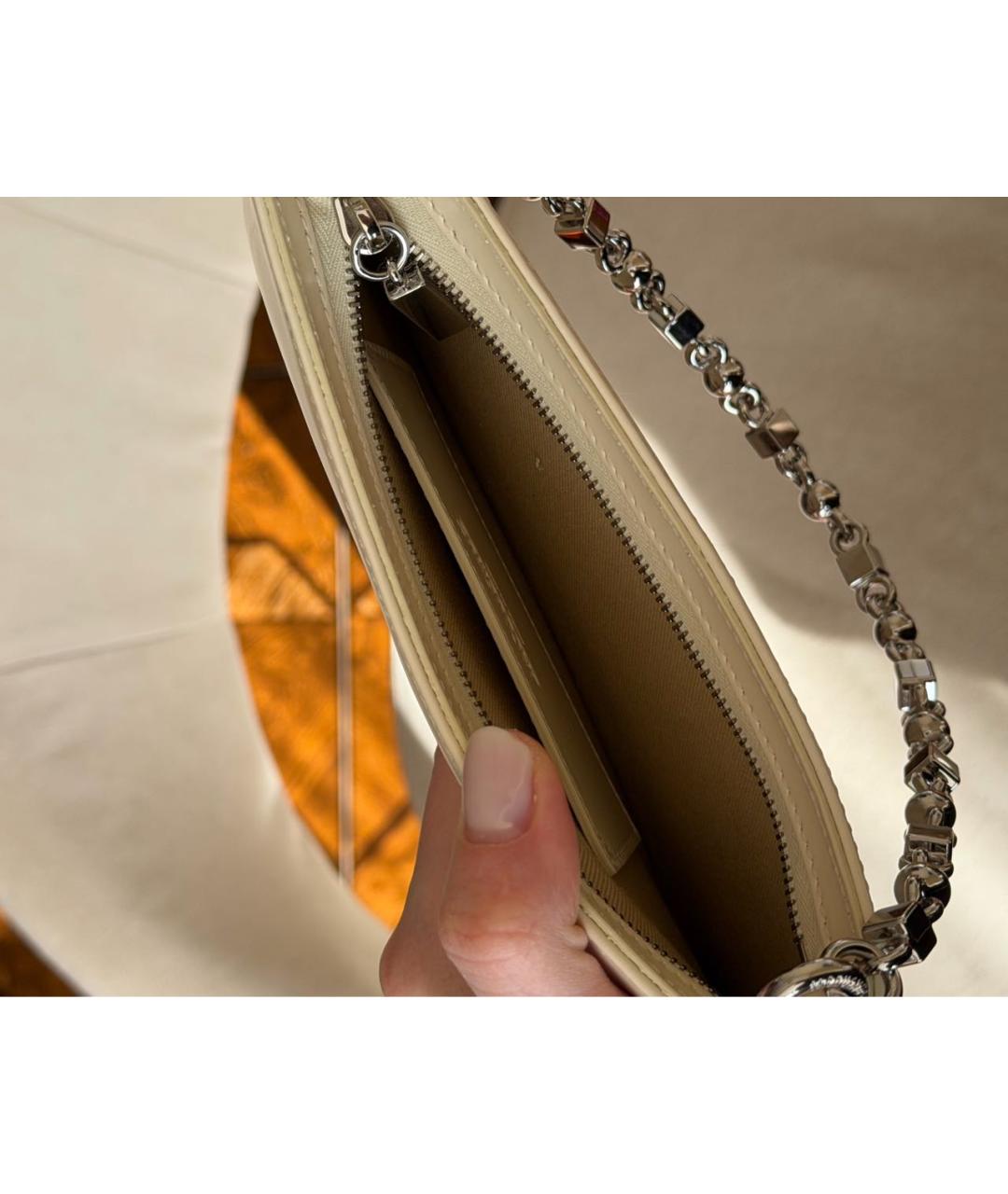 JACQUEMUS Белая кожаная сумка с короткими ручками, фото 5