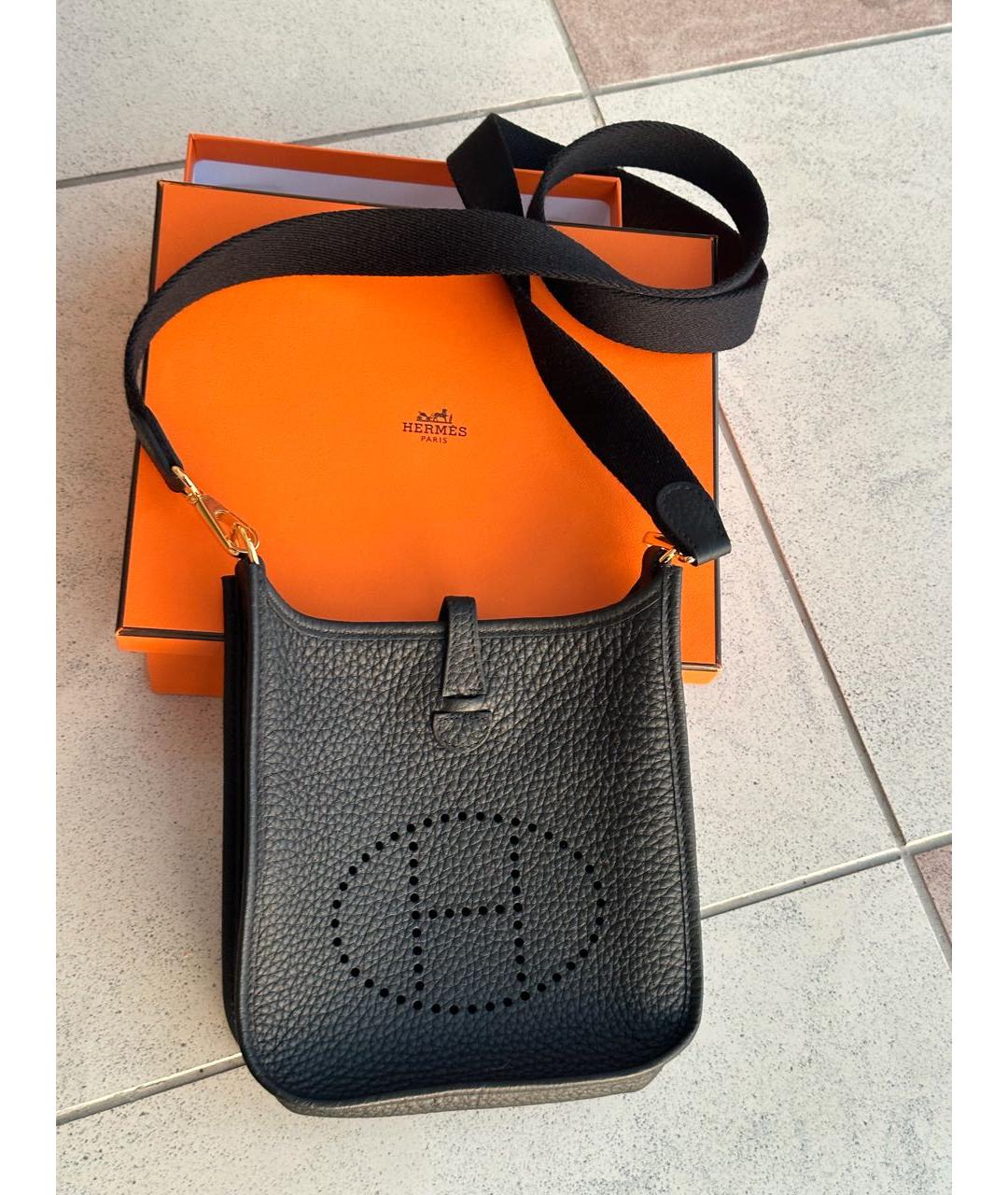 HERMES Черная сумка через плечо из лакированной кожи, фото 9
