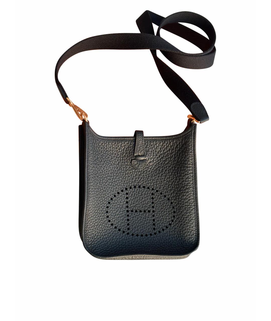 HERMES Черная сумка через плечо из лакированной кожи, фото 1