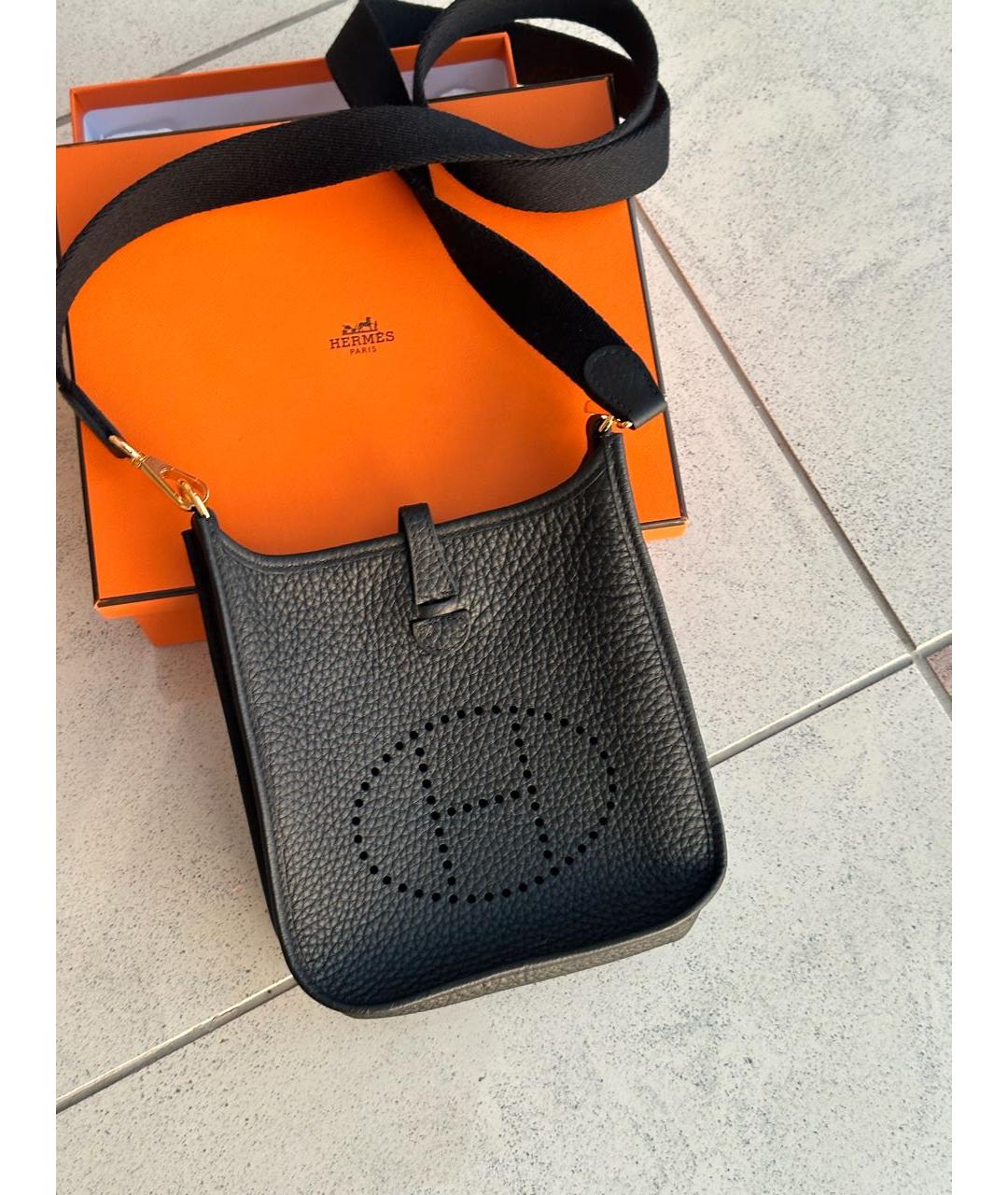 HERMES Черная сумка через плечо из лакированной кожи, фото 2