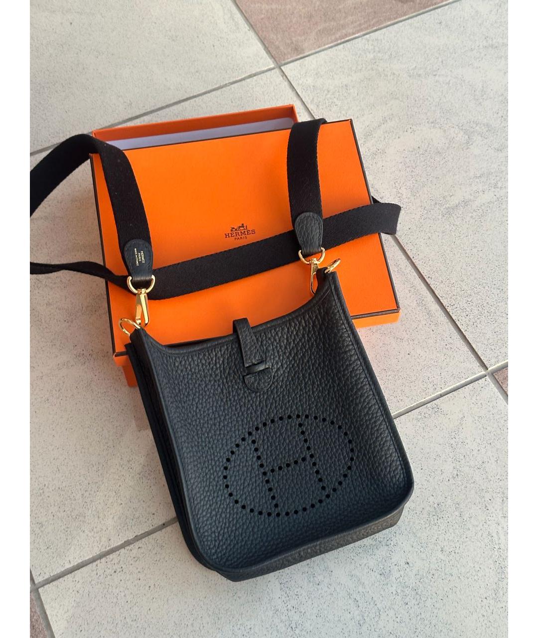 HERMES Черная сумка через плечо из лакированной кожи, фото 8