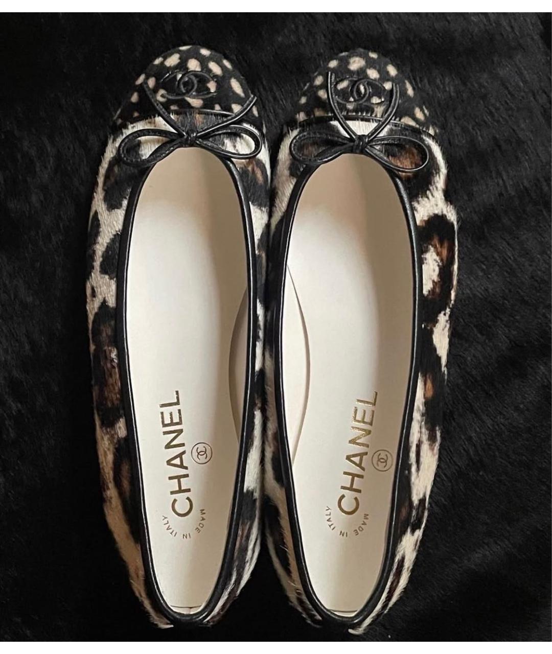 CHANEL Коричневые кожаные балетки, фото 3