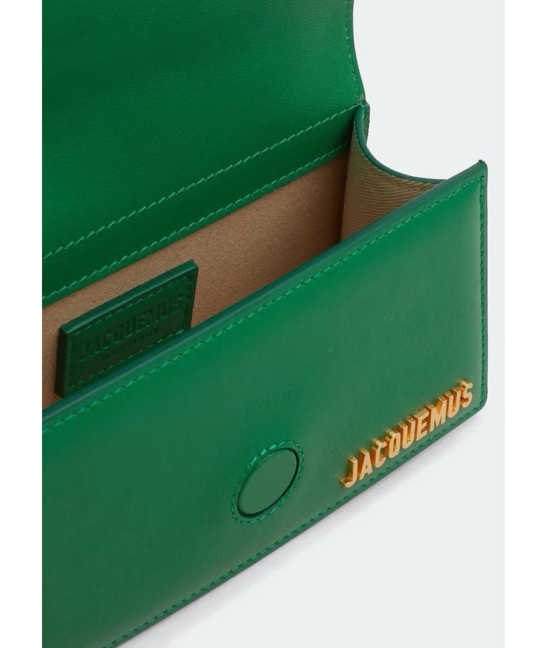 JACQUEMUS Зеленая кожаная сумка с короткими ручками, фото 4
