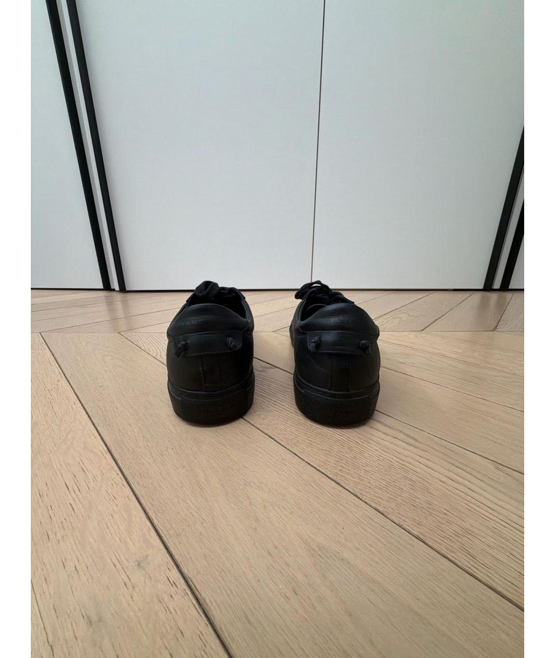 GIVENCHY Черные кожаные низкие кроссовки / кеды, фото 4