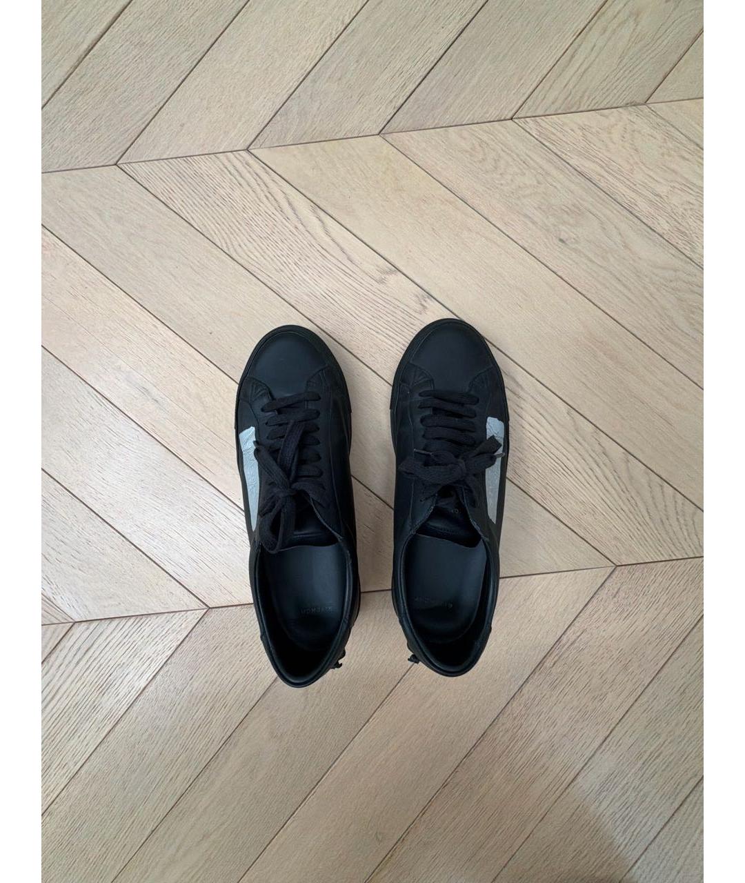 GIVENCHY Черные кожаные низкие кроссовки / кеды, фото 3