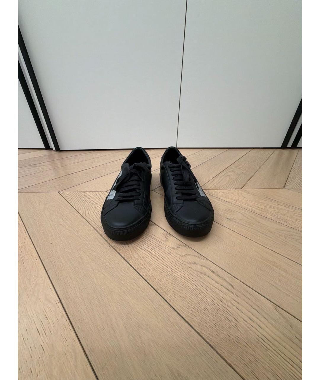 GIVENCHY Черные кожаные низкие кроссовки / кеды, фото 2
