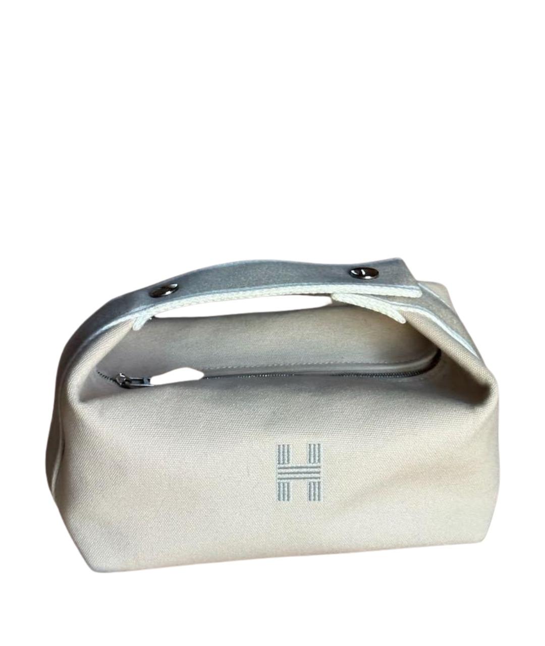 HERMES Бежевая тканевая косметичка, фото 1