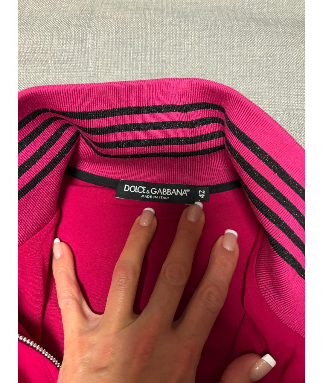 DOLCE&GABBANA Розовый вискозный джемпер / свитер, фото 3