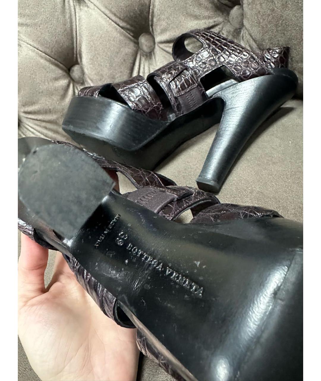 BOTTEGA VENETA Коричневые босоножки, фото 6