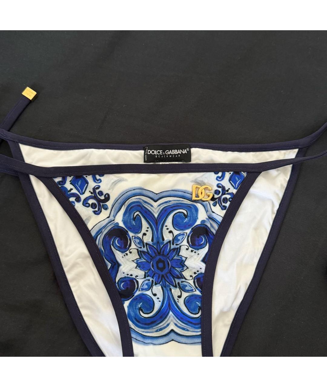 DOLCE&GABBANA Голубой полиамидовый купальник, фото 4
