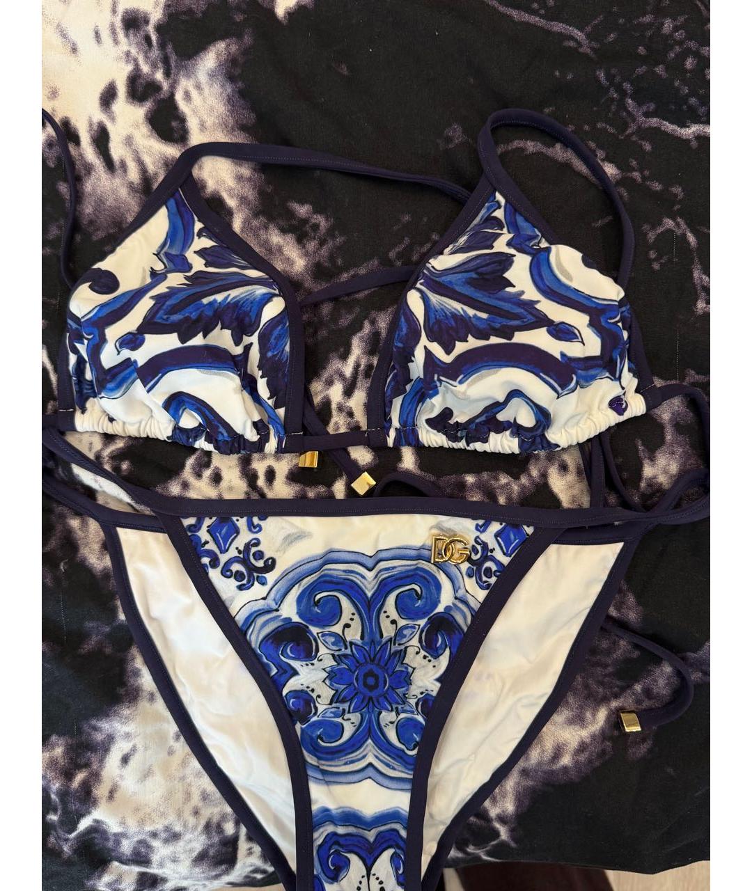 DOLCE&GABBANA Голубой полиамидовый купальник, фото 2