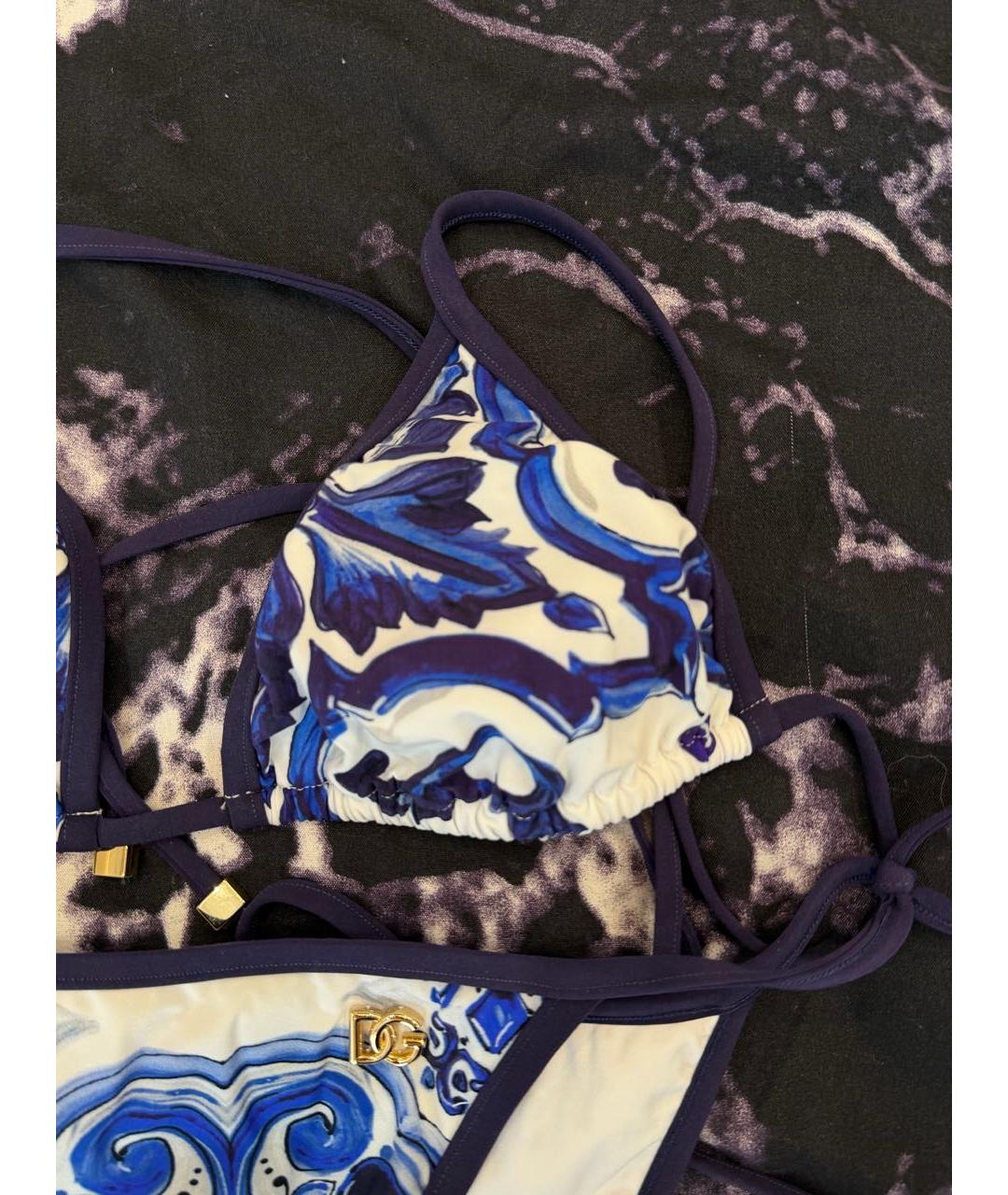 DOLCE&GABBANA Голубой полиамидовый купальник, фото 3