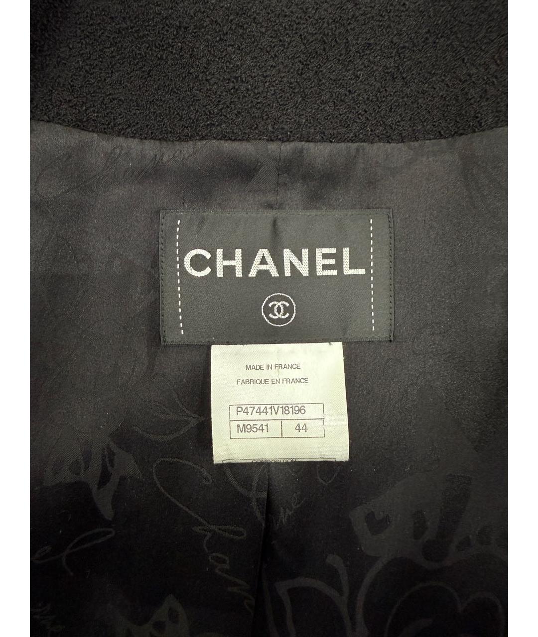 CHANEL Черное шерстяное пальто, фото 4