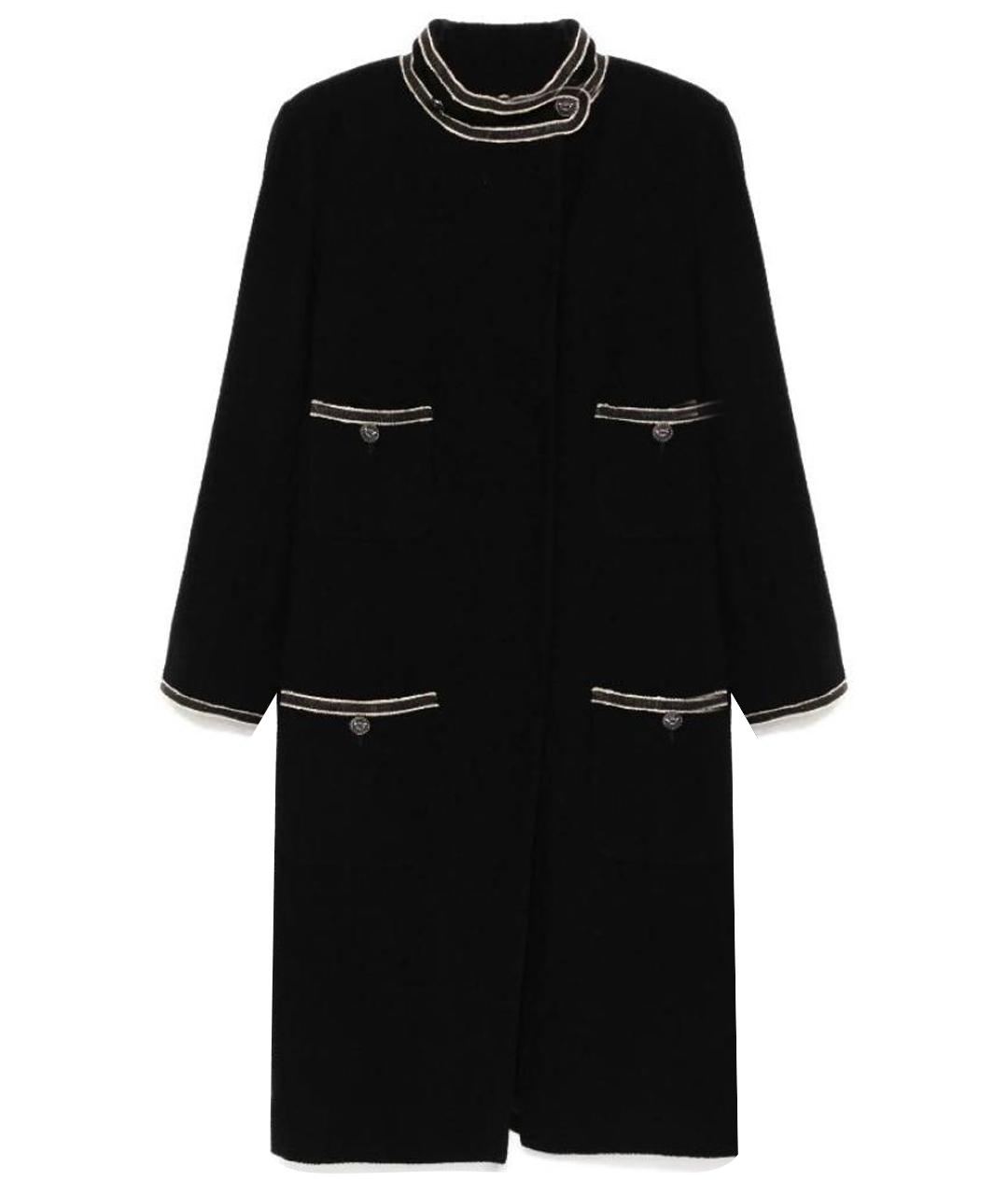 CHANEL Черное шерстяное пальто, фото 1