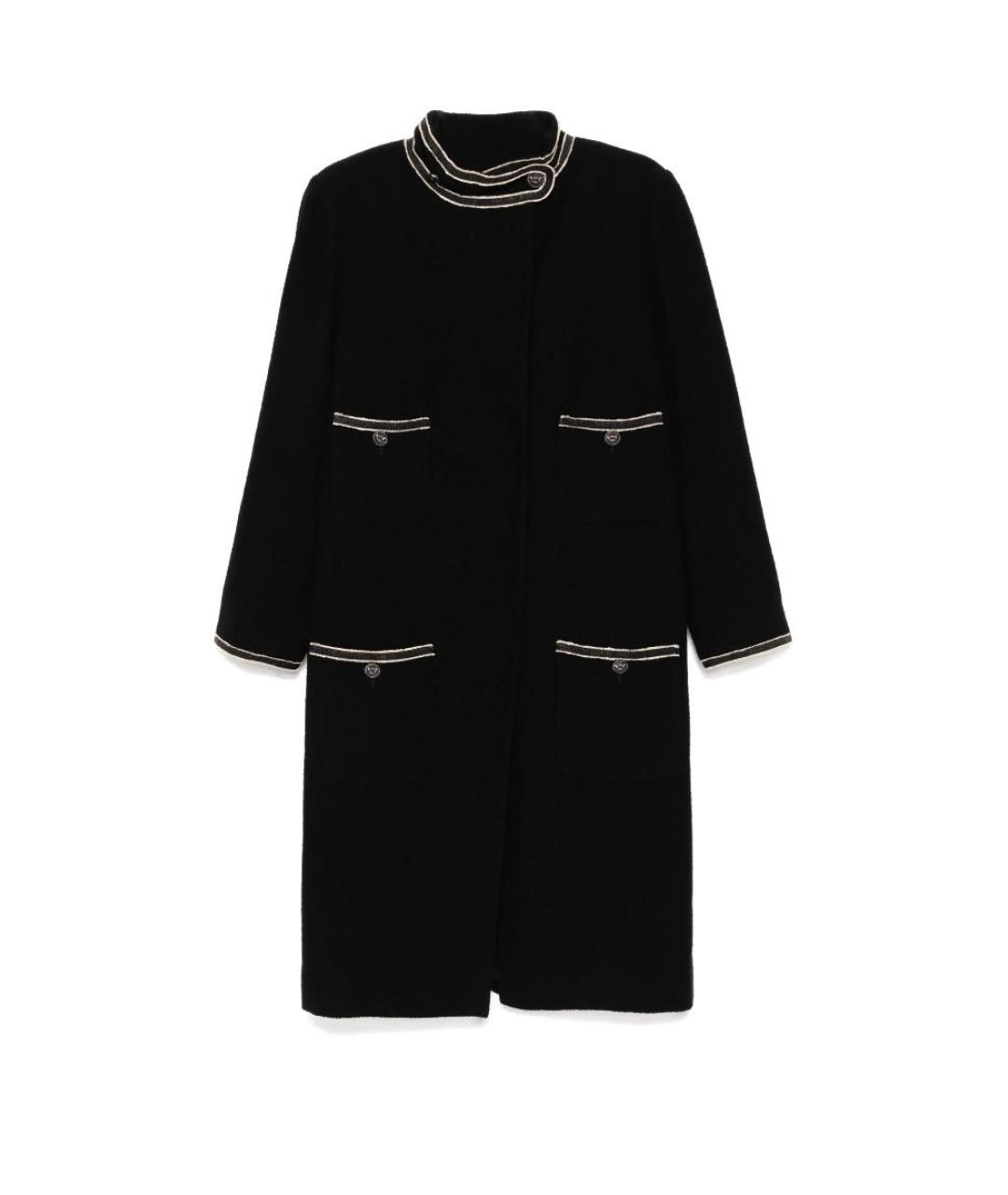 CHANEL Черное шерстяное пальто, фото 9