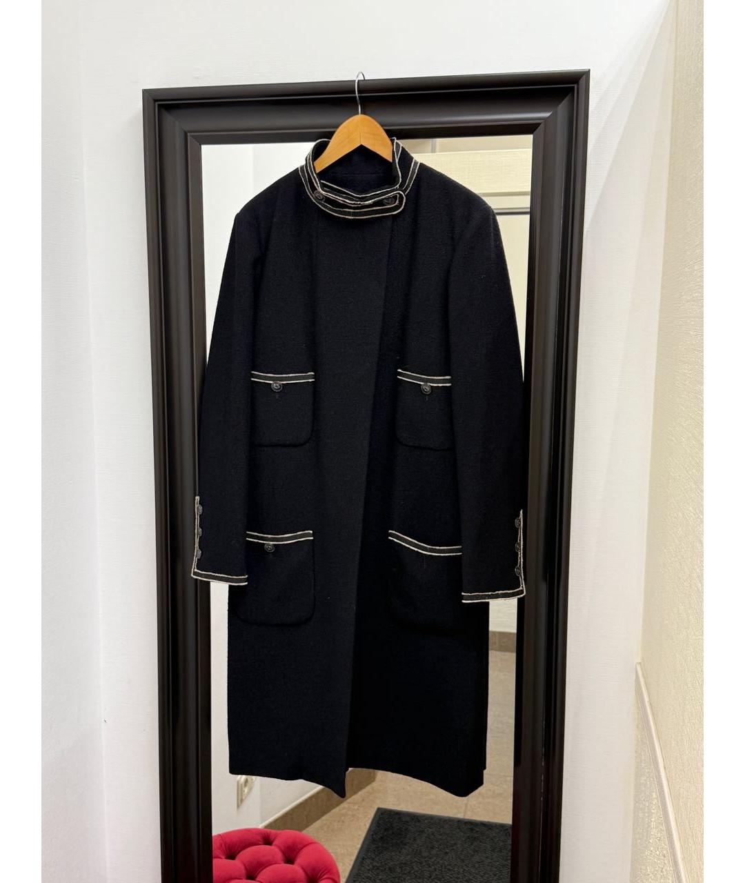 CHANEL Черное шерстяное пальто, фото 2