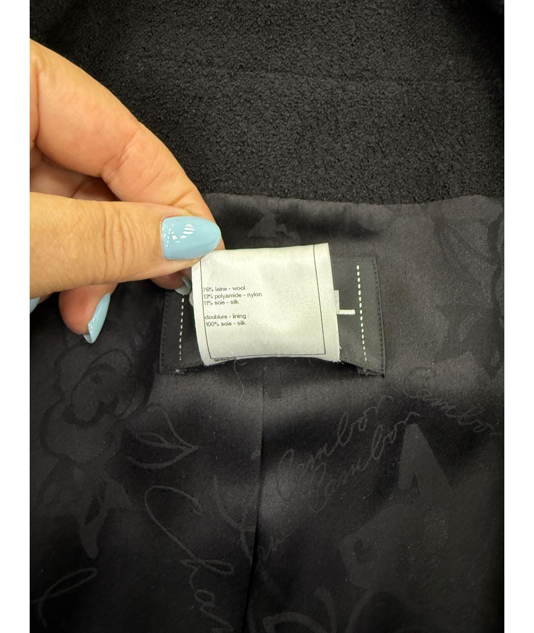CHANEL Черное шерстяное пальто, фото 5