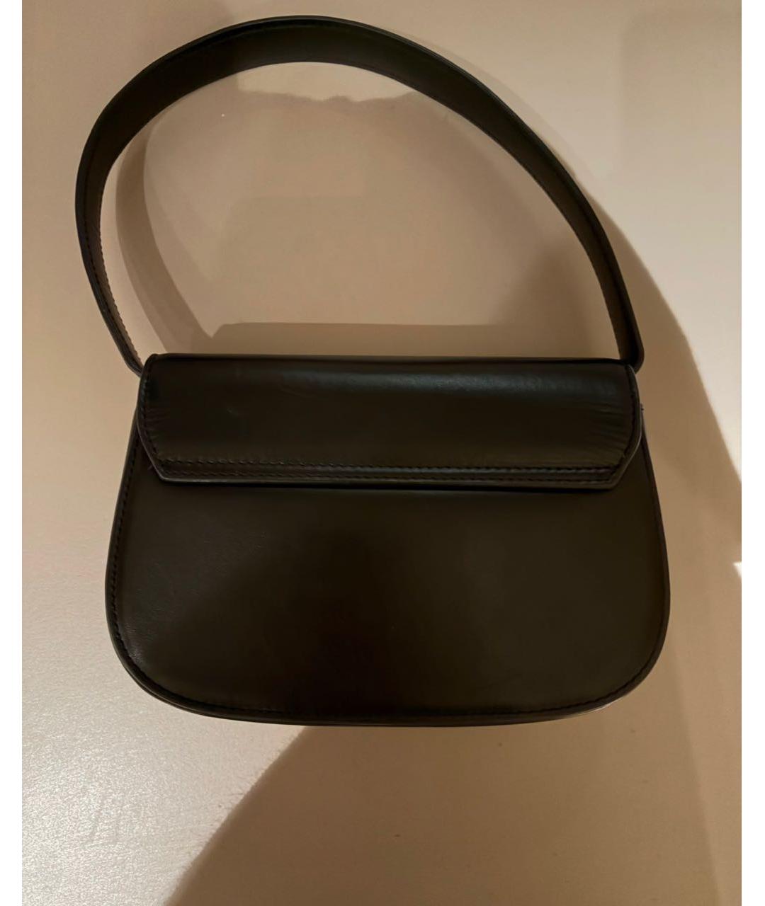 DIESEL Черная кожаная сумка с короткими ручками, фото 2