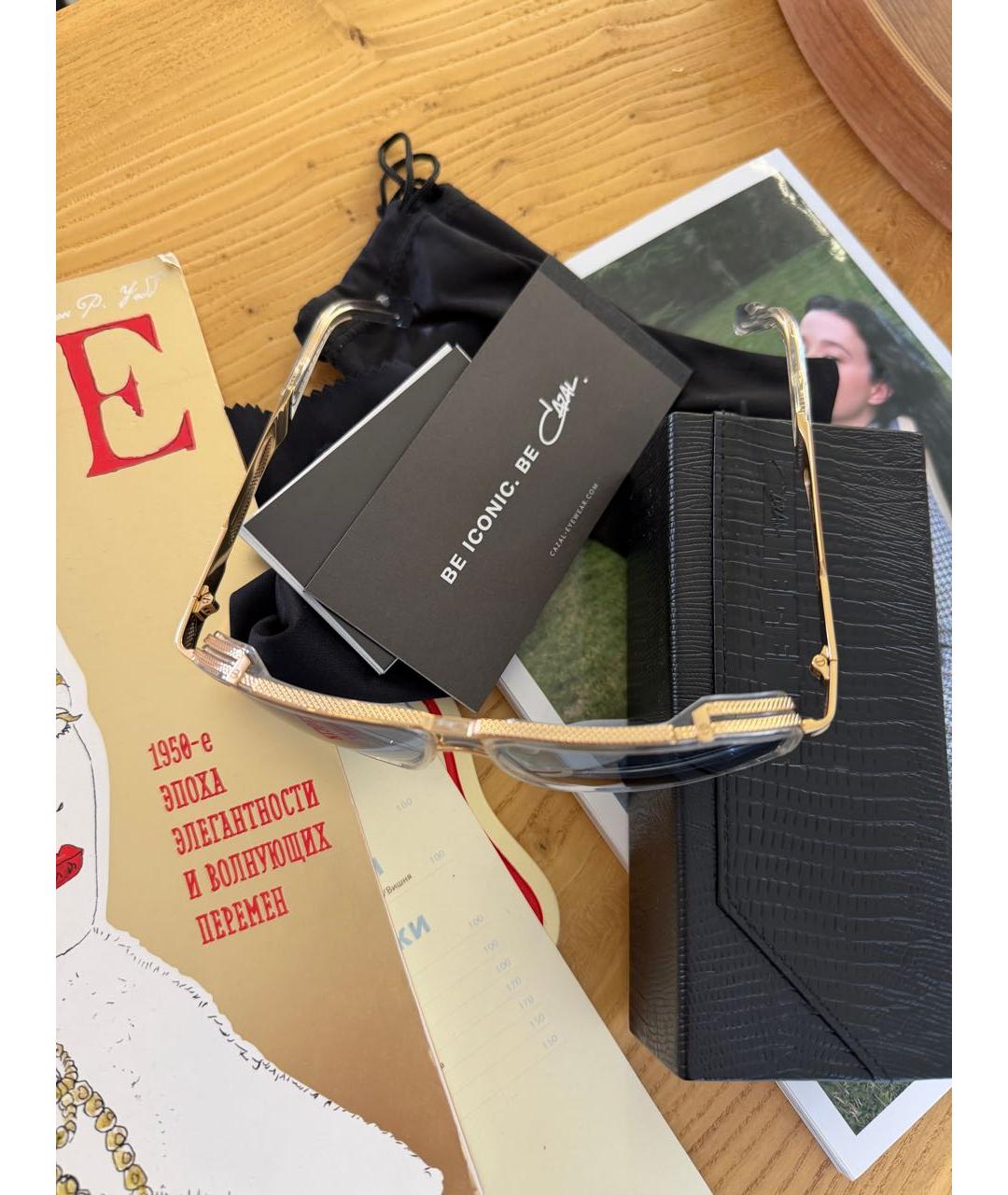 CAZAL Золотые пластиковые солнцезащитные очки, фото 4