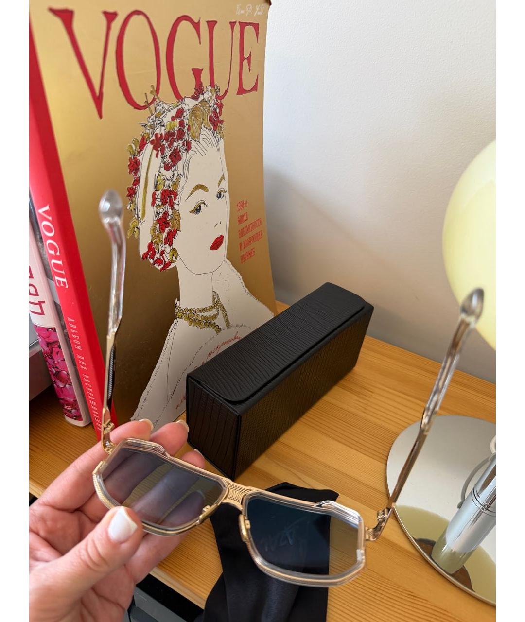 CAZAL Золотые пластиковые солнцезащитные очки, фото 6