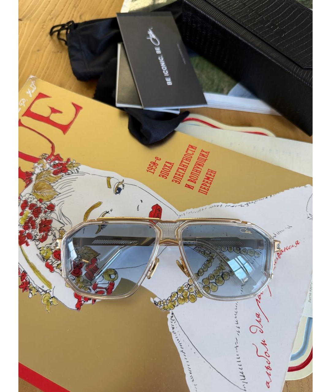 CAZAL Золотые пластиковые солнцезащитные очки, фото 2