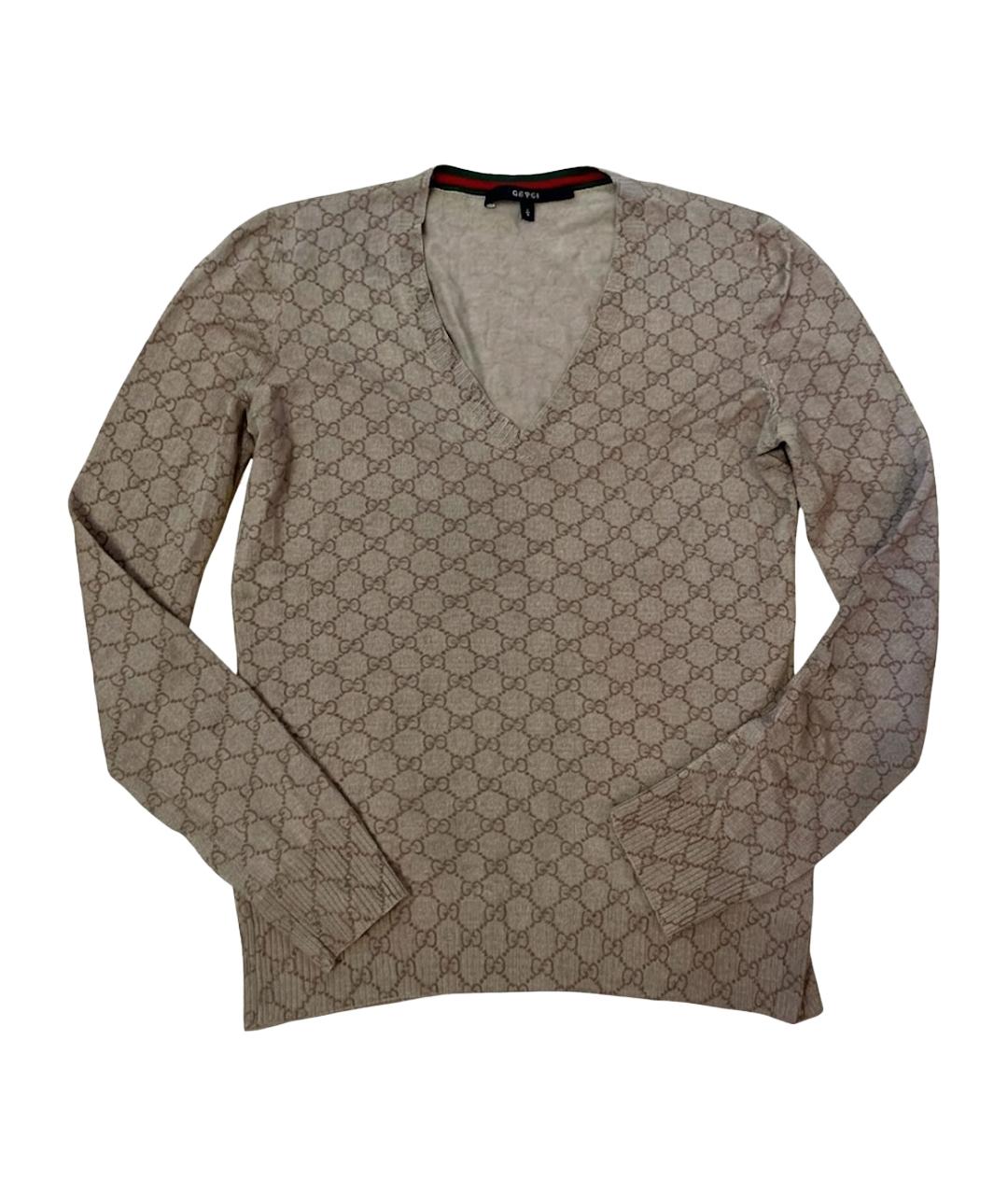 GUCCI Бежевый кашемировый джемпер / свитер, фото 1