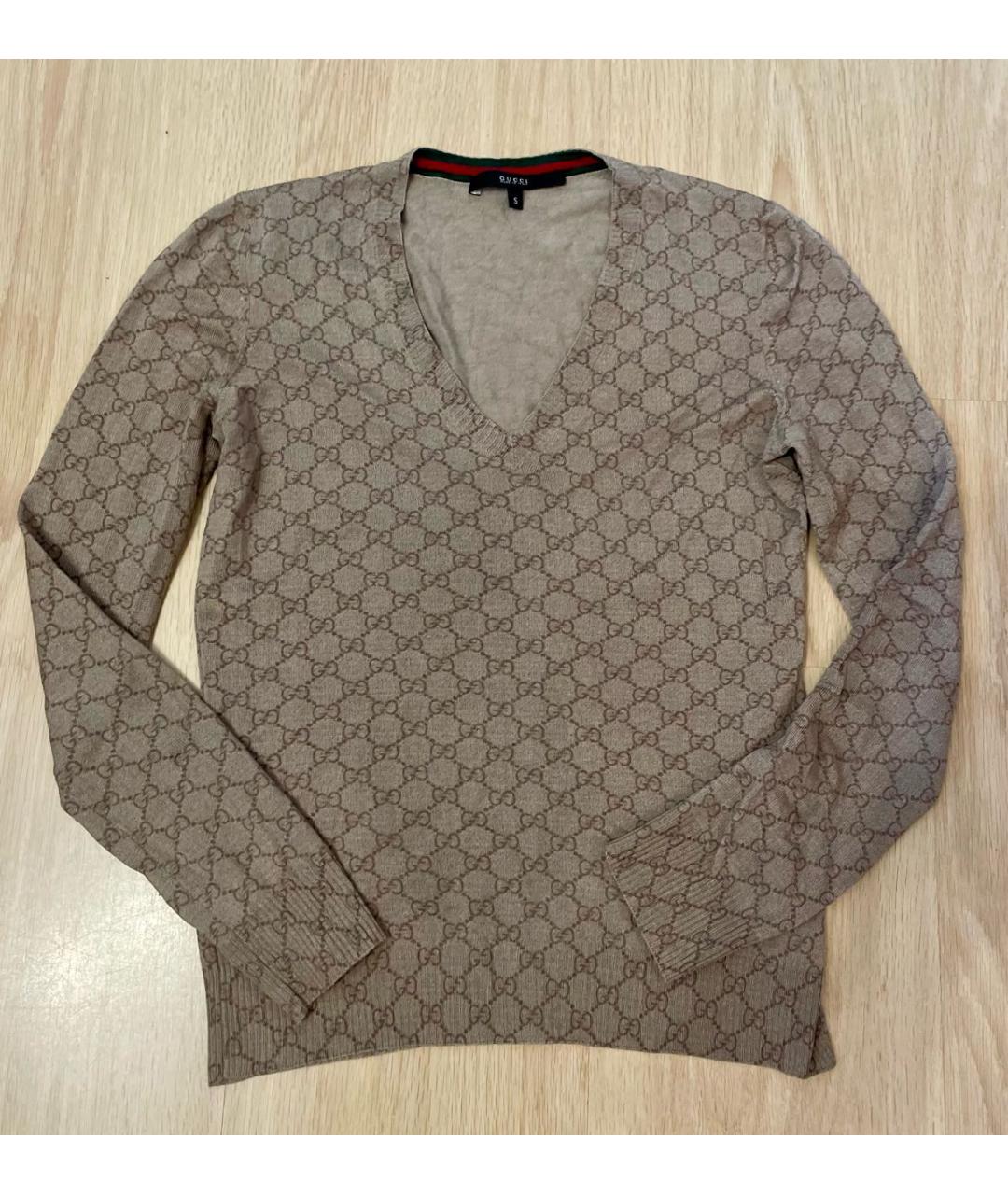 GUCCI Бежевый кашемировый джемпер / свитер, фото 7