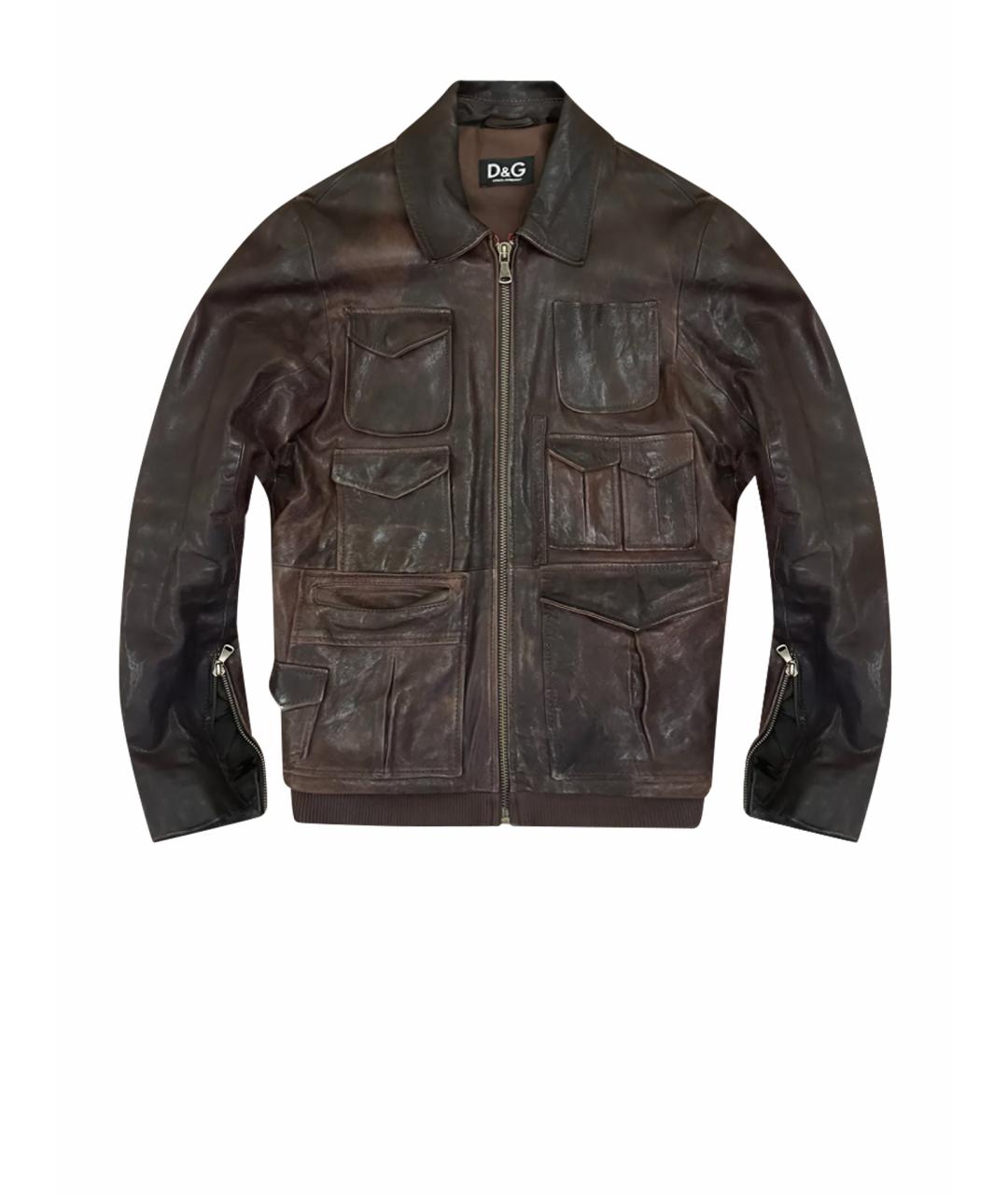 DOLCE&GABBANA Бордовая кожаная куртка, фото 1